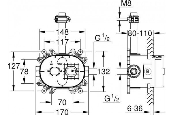 Скрытая часть Grohe Rainshower 26264001