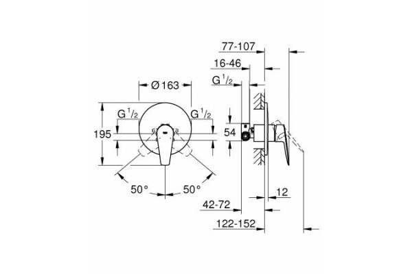 Смеситель для душа GROHE BauEdge 29078001