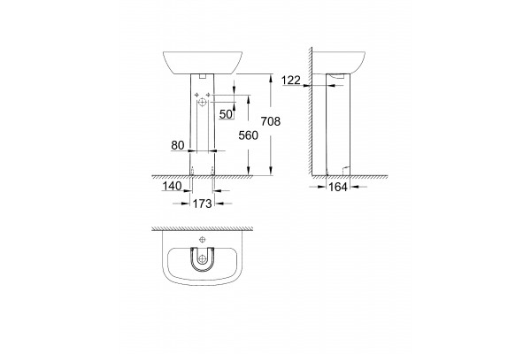 Пьедестал для раковины Grohe BauCeramic 39425000