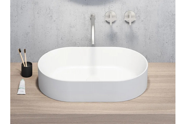 Раковина GSI Kube X 60x37, овальная, белая матовая