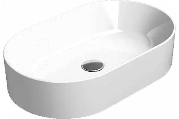 Раковина GSI Kube X 60x37, овальная, белая глянцевая