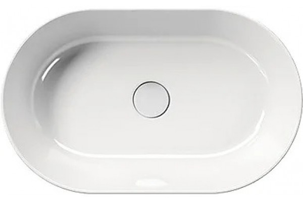 Раковина GSI Kube X 60x37, овальная, белая глянцевая