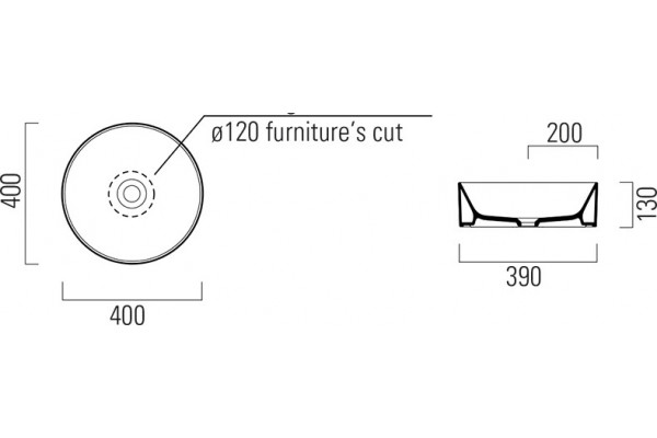 Раковина GSI Kube X 40 см