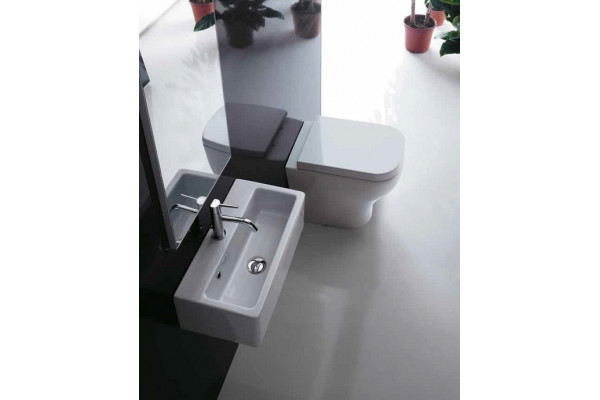 Унитаз приставной Galassia Plus Design  белый, прямоугольный, антивсплеск, 35x55 см