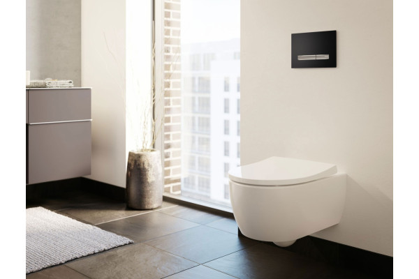 Унитаз подвесной Geberit iCon 500.784.01.1 с сиденьем и быстросъемной крышкой с микролифтом, белый, овальный, 36.5x53 см