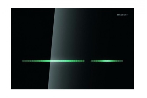 Кнопка смыва Geberit Sigma 80 черное стекло (бесконтактная) сенсорная