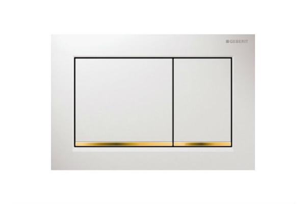 Кнопка смыва Geberit Omega 30 белая/золото  механическая