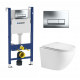 Комплект 3 в 1 инсталляция Geberit Duofix + унитаз WeltWasser Merzbach + кнопка хром Delta51 в современном стиле