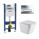 Комплект 3 в 1 инсталляция Geberit Duofix + унитаз WeltWasser Gelbach + кнопка хром Delta51 в современном стиле