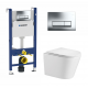 Комплект 3 в 1 инсталляция Geberit Duofix + унитаз WeltWasser Salzbach + кнопка хром Delta51 в современном стиле