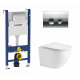 Комплект 3 в 1 инсталляция Geberit Duofix + унитаз WeltWasser Merzbach + кнопка хром Delta21 в современном стиле