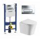 Комплект 3 в 1 инсталляция Geberit Duofix + унитаз Cerutti Spa Adige Aria + кнопка хром Delta51 в современном стиле