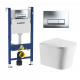 Комплект 3 в 1 инсталляция Geberit Duofix + унитаз Cerutti Spa Marmolada Aria + кнопка хром Delta51 в современном стиле