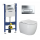 Комплект 3 в 1 инсталляция Geberit Duofix + унитаз Ceramica Nova Play + кнопка хром Delta51 в современном стиле