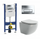 Комплект 3 в 1 инсталляция Geberit Duofix + унитаз Ceramica Nova Forma CN3009 + кнопка хром Delta51 в современном стиле