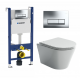 Комплект 3 в 1 инсталляция Geberit Duofix + унитаз Ceramica Nova Forma CN3011 + кнопка хром Delta51 в современном стиле