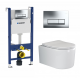 Комплект 3 в 1 инсталляция Geberit Duofix + унитаз Ceramica Nova Moments + кнопка хром Delta51 в современном стиле