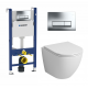 Комплект 3 в 1 инсталляция Geberit Duofix + унитаз Grossman GR-4455S + кнопка хром Delta51 в современном стиле