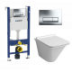 Комплект 3 в 1 инсталляция Geberit Duofix + унитаз Grossman GR-4413S + кнопка хром Delta51 в современном стиле