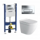 Комплект 3 в 1 инсталляция Geberit Duofix + унитаз Owl 1975 Cirkel-H TOWLT190101 + кнопка хром Delta51 в современном стиле