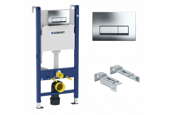 Комплект 3 в 1 инсталляция Geberit Duofix + унитаз Owl 1975 Cirkel-H TOWLT190101 + кнопка хром Delta51 в современном стиле