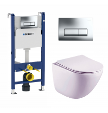 Комплект 3 в 1 инсталляция Geberit Duofix + унитаз Esbano Lotus + кнопка хром Delta51 в современном стиле