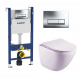 Комплект 3 в 1 инсталляция Geberit Duofix + унитаз Esbano Lotus + кнопка хром Delta51 в современном стиле