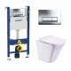 Комплект 3 в 1 инсталляция Geberit Duofix + унитаз Esbano Luchena-C + кнопка хром Delta51 в современном стиле