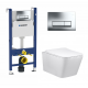 Комплект 3 в 1 инсталляция Geberit Duofix + унитаз Vincea Q-Line + кнопка хром Delta51 в современном стиле