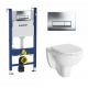 Комплект 3 в 1 инсталляция Geberit Duofix + унитаз Berges Wasserhaus Gamma + кнопка хром Delta51 в современном стиле