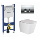Комплект 3 в 1 инсталляция Geberit Duofix + Подвесной унитаз Ceramica Nova Metric Rimless + кнопка хром Delta21 в современном стиле