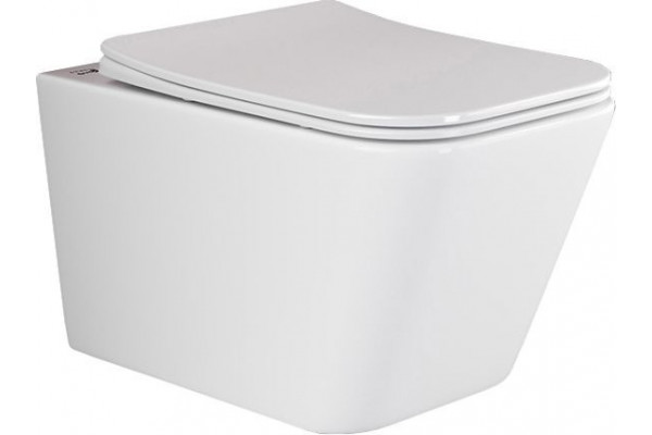 Комплект 3 в 1 инсталляция Geberit Duofix + Подвесной унитаз Ceramica Nova Metric Rimless + кнопка хром Delta21 в современном стиле
