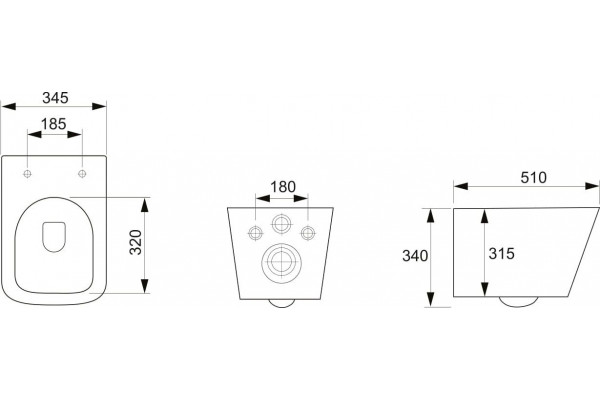 Комплект 3 в 1 инсталляция Geberit Duofix + Подвесной унитаз Ceramica Nova Metric Rimless + кнопка хром Delta21 в современном стиле