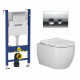 Комплект 3 в 1 инсталляция Geberit Duofix + Подвесной унитаз Ceramica Nova Play + кнопка хром Delta21 в современном стиле