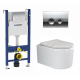 Комплект 3 в 1 инсталляция Geberit Duofix + Подвесной унитаз Ceramica Nova Moments + кнопка хром Delta21 в современном стиле