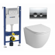 Комплект 3 в 1 инсталляция Geberit Duofix + Подвесной унитаз Grossman GR-4455S + кнопка хром Delta21 в современном стиле