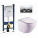 Комплект 3 в 1 инсталляция Geberit Duofix + Подвесной унитаз Esbano Lotus + кнопка хром Delta21 в современном стиле