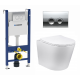 Комплект 3 в 1 инсталляция Geberit Duofix + Подвесной унитаз Vincea Piatti + кнопка хром Delta21 в современном стиле