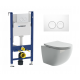Комплект 3 в 1 инсталляция Geberit Duofix Delta + Подвесной унитаз Ceramica Nova Forma CN3009 с кнопкой смыва в современном стиле