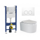 Комплект 3 в 1 инсталляция Geberit Duofix Delta + Подвесной унитаз Ceramica Nova Moments CN3003 с кнопкой смыва в современном стиле