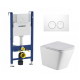 Комплект 3 в 1 инсталляция Geberit Duofix Delta + Подвесной унитаз WeltWasser Gelbach 004 GL-WT с кнопкой смыва в современном стиле
