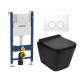 Комплект 3 в 1 инсталляция Geberit Duofix Delta + Подвесной унитаз WeltWasser Gelbach 004 MT-BL с кнопкой смыва в современном стиле