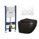 Комплект 3 в 1 инсталляция Geberit Duofix Delta + Подвесной унитаз Ceramica Nova Metropol CN4002MB с кнопкой смыва в современном стиле