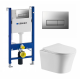 Комплект 3 в 1 инсталляция Geberit Duofix UP100 + Подвесной унитаз Cerutti Spa Adige Aria CT7837 + кнопка хром матовый в современном стиле