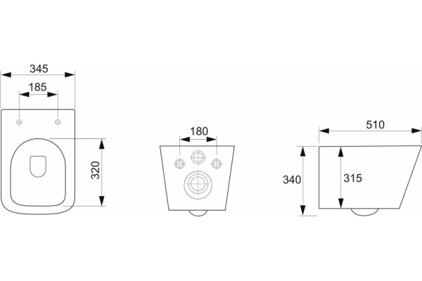 Комплект 3 в 1 инсталляция Geberit Duofix UP100 + Унитаз подвесной Ceramica Nova Metric Rimless CN3007 + кнопка хром матовый в современном стиле
