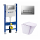 Комплект 3 в 1 инсталляция Geberit Duofix UP100 + Унитаз подвесной Esbano Luchena-C ESUPLUCHCW + кнопка хром матовый в современном стиле