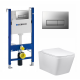 Комплект 3 в 1 инсталляция Geberit Duofix UP100 + Унитаз Vincea Q-Line VT1-12 + кнопка хром матовый в современном стиле