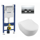 Комплект 3 в 1 инсталляция Geberit Duofix Delta + Унитаз подвесной Villeroy & Boch Subway 2.0 5614R201 + кнопка хром в современном стиле