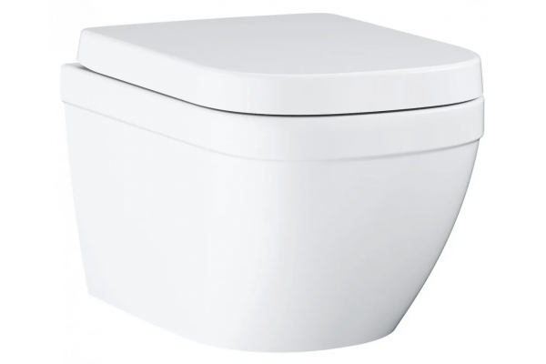 Комплект 3 в 1 инсталляция Geberit Duofix Delta + Унитаз подвесной Grohe Euro Ceramic 39206000 + кнопка белая в современном стиле
