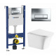 Комплект 3 в 1 инсталляция Geberit Duofix + Подвесной унитаз Cerutti Spa Arno Aria CT7839 + кнопка хром в современном стиле